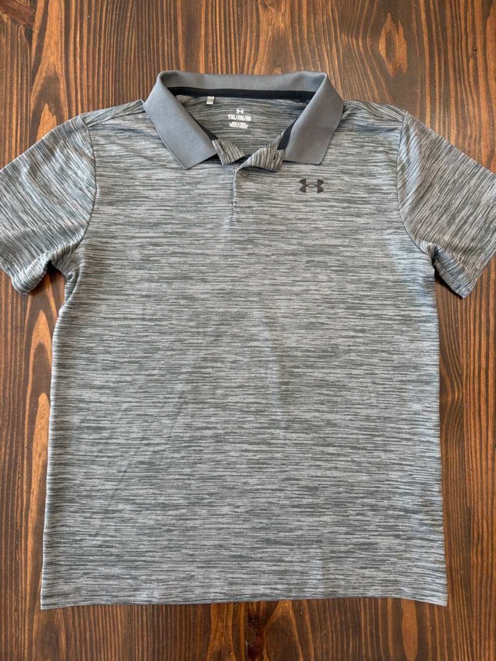 Under Armour Big Boys XL Gray Heather Short Sleeve Golf Polo Kids